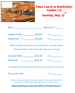 Pizza Order Form May 12th