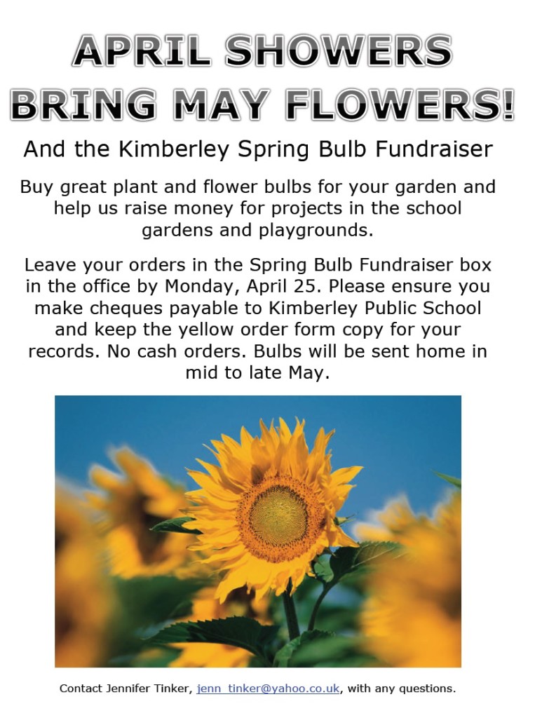 Kimberley Spring Bulb Fundraiser Flyer